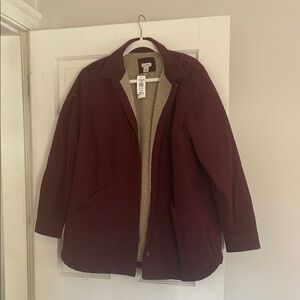 Women's Burgundy Jacket with Sherpa Lining